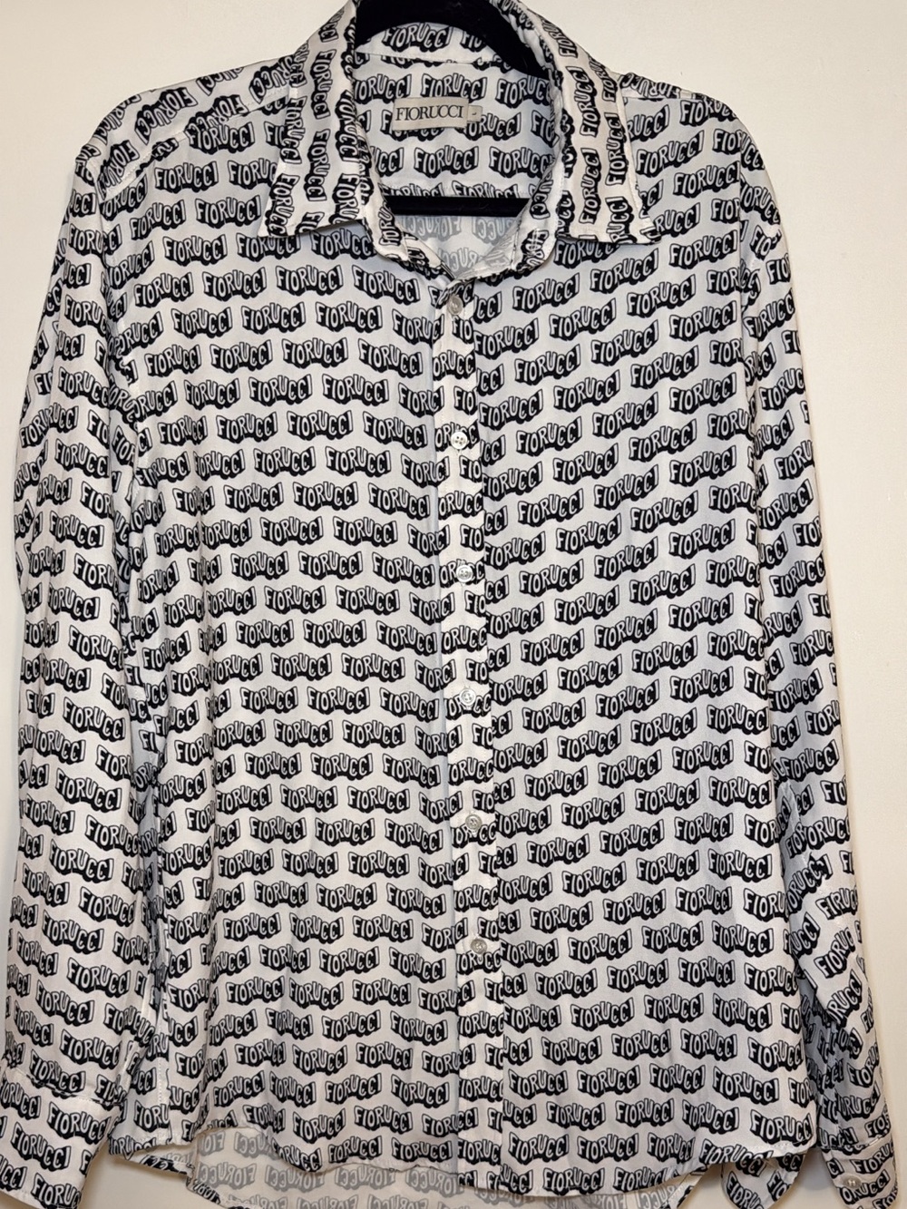 Fiorucci Logo Print Button-Up Blouse - Black & White